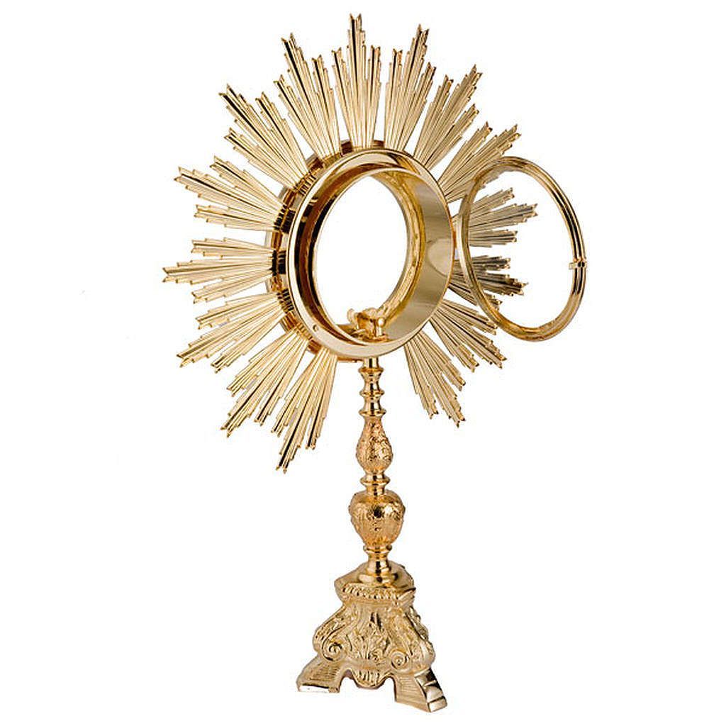 Holyart Lunetta Per Ostensorio Mod. Barocco Con Slitta – Ottone Dorato 4,5 Cm