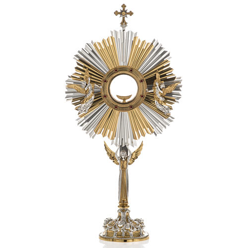 Monstrance for celebration host decorated with angels 1