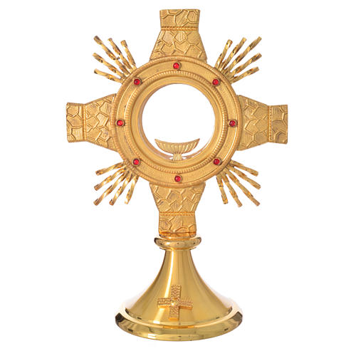 Monstrance for celebration host, with rays and cross 1