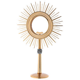 Monstrance glass display with rays, brass