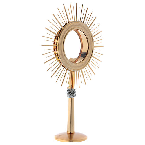 Monstrance glass display with rays, brass 4