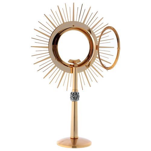Monstrance glass display with rays, brass 6