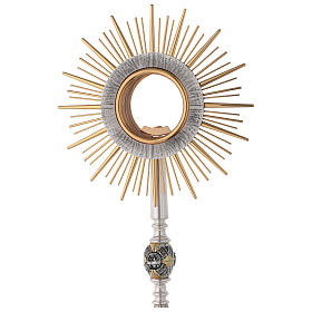 Monstrance glass display with rays and decorated base