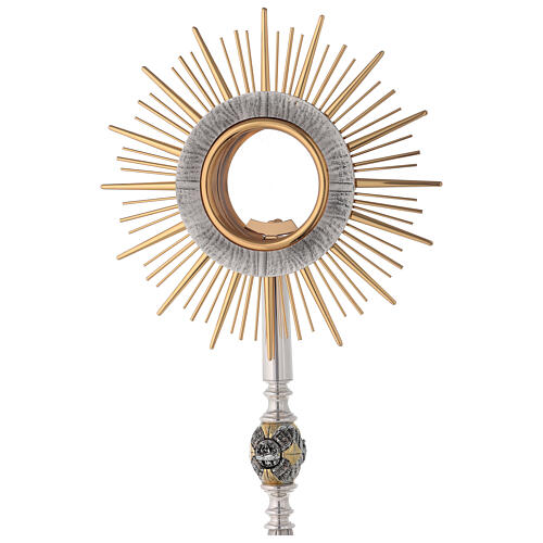 Monstrance glass display with rays and decorated base 2