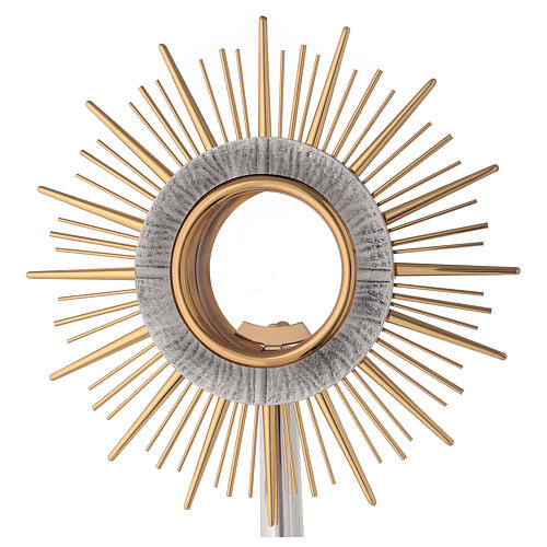 Monstrance glass display with rays and decorated base 3