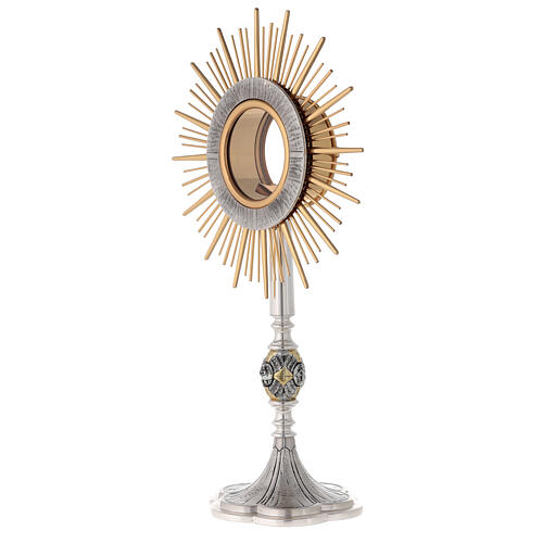 Monstrance glass display with rays and decorated base 5