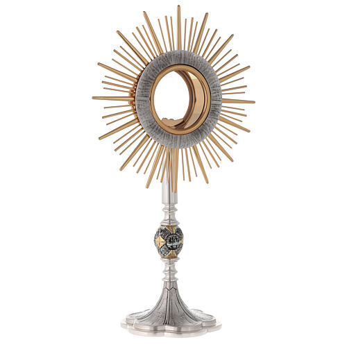 Monstrance glass display with rays and decorated base 6