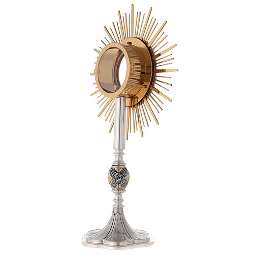 Monstrance glass display with rays and decorated base 14