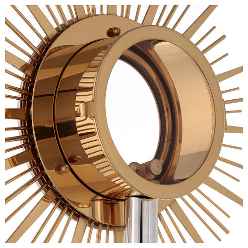 Monstrance glass display with rays and decorated base 15