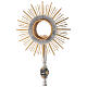 Monstrance glass display with rays and decorated base s2