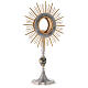 Monstrance glass display with rays and decorated base s6