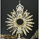 Ostensorio sacro latón ángeles, corona, cruz, deco s2