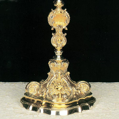 Ostensorio sacro latón ángel, uva, espigas, Sagrad Corazón 3