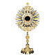 Ostensorio sacro latón ángel, uva, espigas, Sagrad Corazón s1