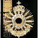 Ostensorio sacro latón ángel, uva, espigas, Sagrad Corazón s2
