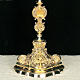 Ostensorio sacro ottone angeli, uva, spighe, Sacro Cuore s3