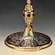 Monstrance two-tone brass with rays and medallions s3