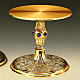 Monstrance two-tone brass with rays and medallions s4