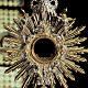 Monstrance silver and gold plated brass with cherubim and crown s2