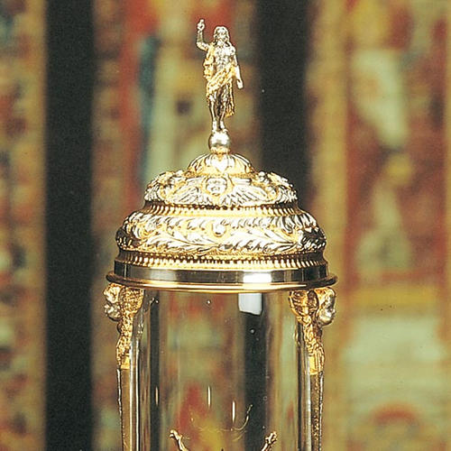 Cylindrical monstrance silver and gold-plated 2
