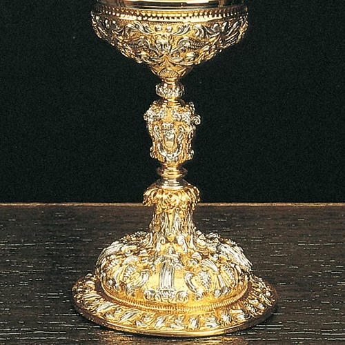 Cylindrical monstrance silver and gold-plated 3