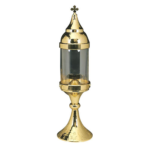 Ostensorio ambrosiano cilindrico ottone dorato 1