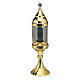 Monstrance, cylindrical, ambrosian style, gold-plated brass s1