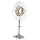 Monstrance silver plated brass with crosses on the base s4