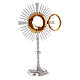 Monstrance silver plated brass with crosses on the base s5
