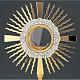 Monstrance gold-plated brass with floral decorations s2