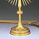 Monstrance gold-plated brass with floral decorations s3