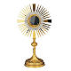 Monstrance gold-plated brass with floral decorations s1
