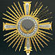 Monstrance gold and silver-plated brass, base decorated with gra s2