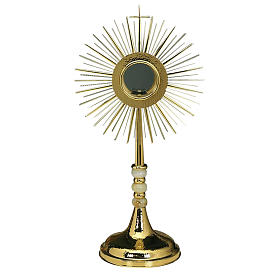 Monstrance with hammered gold-plated brass