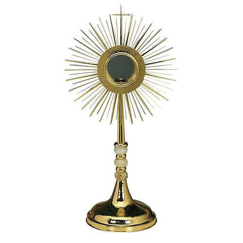 Monstrance with hammered gold-plated brass 1
