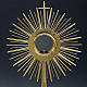 Monstrance with hammered gold-plated brass s2
