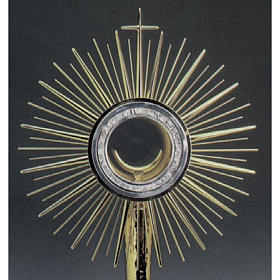 Custódias, Ostensórios, Relicários em Metal: Ostensório latão dourado brilhante