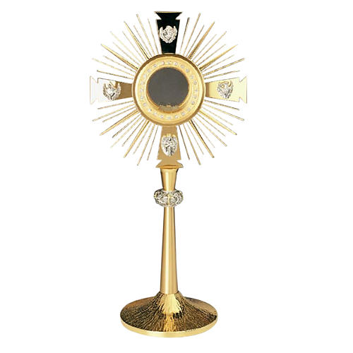 Monstrance, The Four Evangelists, gold-plated brass 1