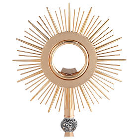 Monstrance, rippled gold-plated brass