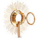 Ostensorio ottone dorato increspato s6