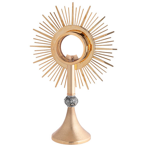 Ostensório latão dourado efeito rugoso 8