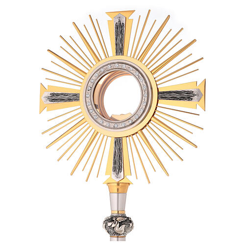 Ostensorio in ottone argentato angeli 2