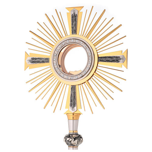 Monstrance, silver plated-brass, with angels 2
