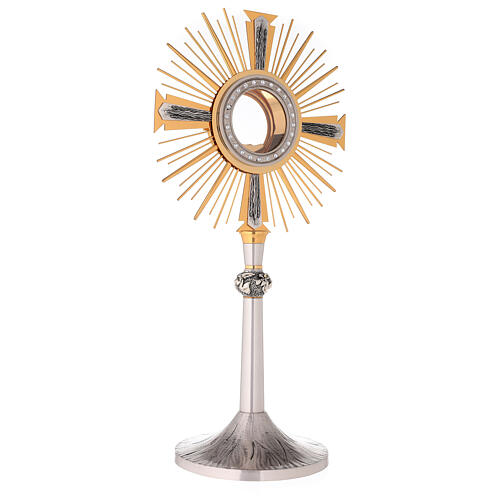 Monstrance, silver plated-brass, with angels 7