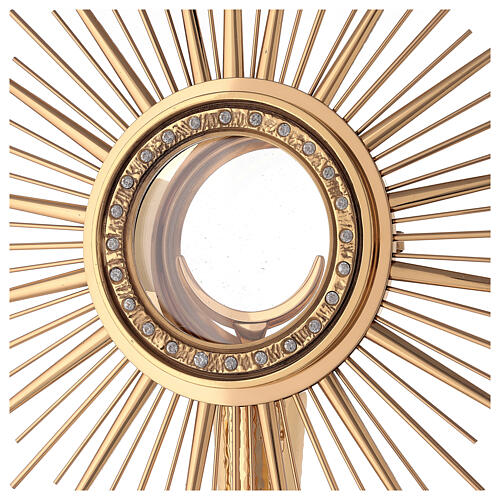 Monstrance, hammered gold-plated brass 3
