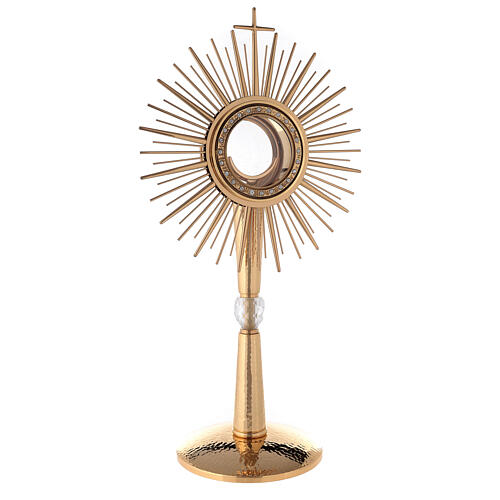Monstrance, hammered gold-plated brass 4