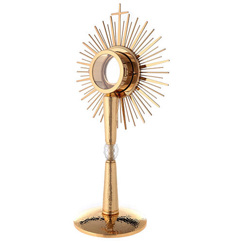 Monstrance, hammered gold-plated brass 7