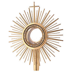 Monstrance, hammered gold-plated brass