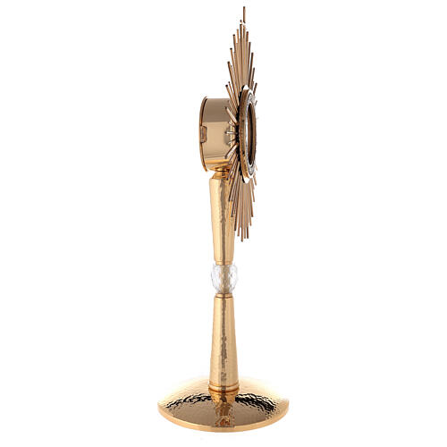 Monstrance, hammered gold-plated brass 6