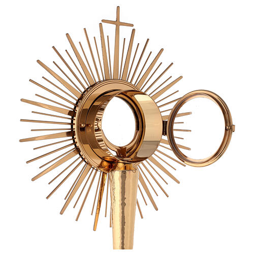 Monstrance, hammered gold-plated brass 10